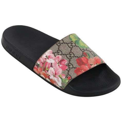 gucci slides flower print|Gucci slides with butterfly.